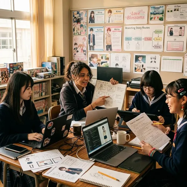 What is the anime about making a visual novel?